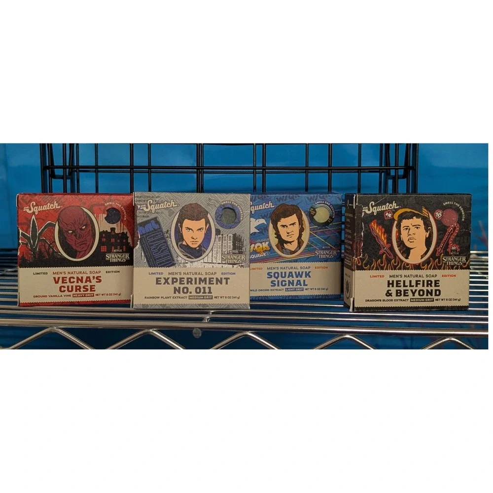 4pk Dr. Squatch Soap Set Mens 5oz NEW Stranger Things Limited Edition 4 bars